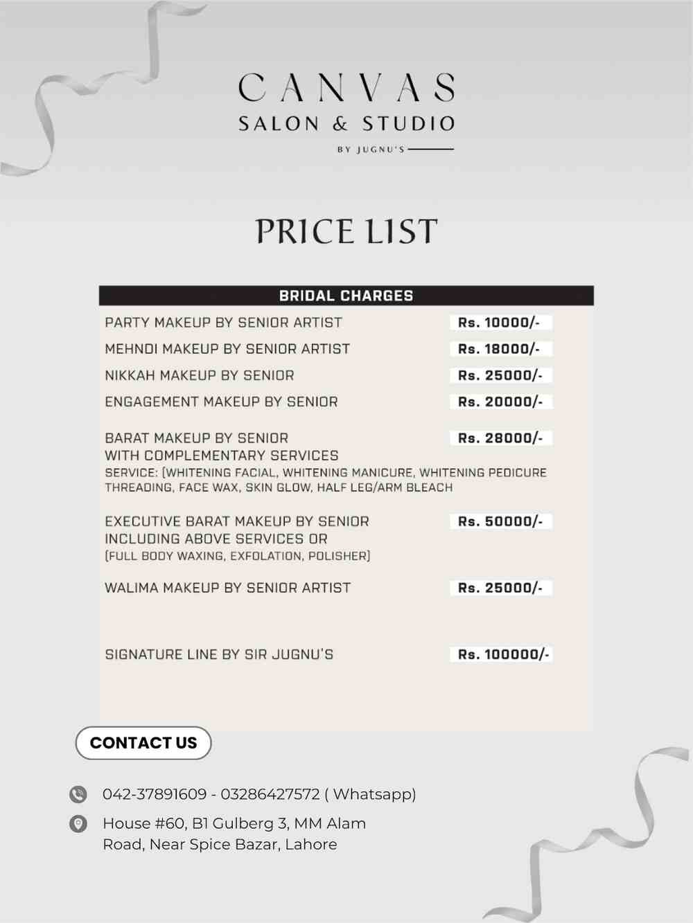 Price of salon