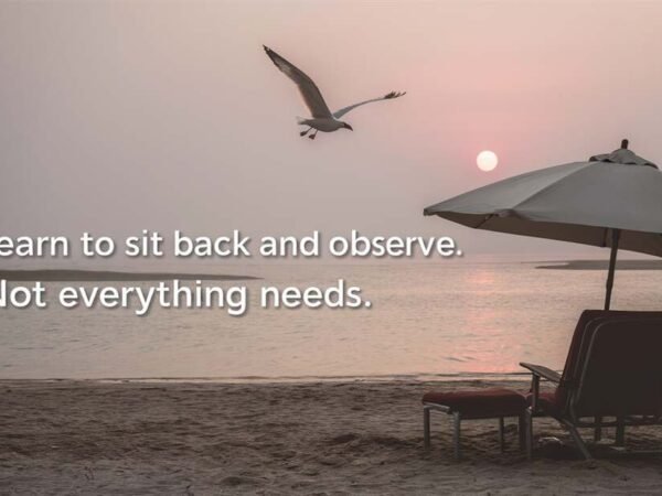 Learn To Sit Back and Observe. Not Everything Need - Tymoff