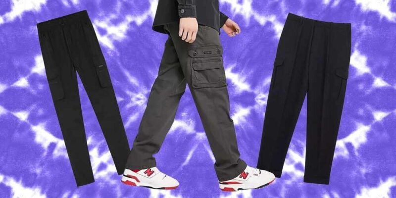 Men Cargo Trouser in the UK Slim Fit Black Cargo Trouser