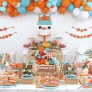 Adorable Pumpkin First Birthday Girl Party Ideas