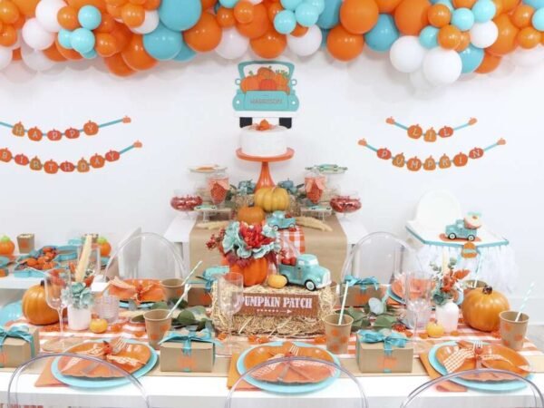 Adorable Pumpkin First Birthday Girl Party Ideas