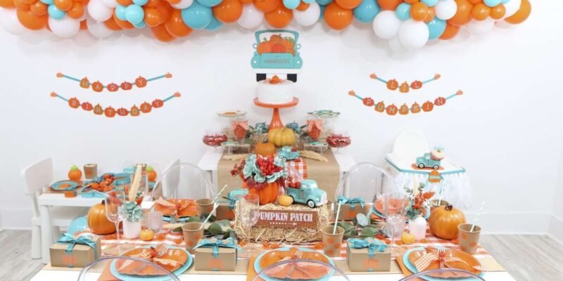 Adorable Pumpkin First Birthday Girl Party Ideas