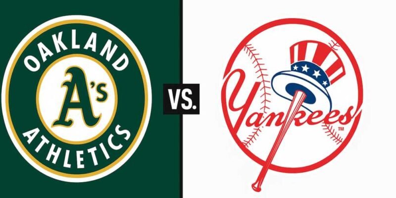 Oaklands Athletics vs Yankees Match Player Stats